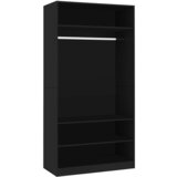 The Living Store Garderobna omara črna 100x50x200 cm iverna plošča - Garderobna Omara, (21419701) | Shoptok.si