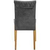 Cantus stol, les, tekstil barve hrasta, temno siva | Shoptok.si