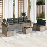 Maison Chic Seti vrtnega pohištva - Vrtna garnitura - Vrtni pohištvo set 9-delna z blazinami siv poli ratan, (21805989) | Shoptok.si