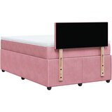 vidaXL Box spring postelja z vzmetnico roza 120x190 cm žamet | Shoptok.si
