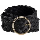 Fashion Hunters Black braided belt made of eco-leather OCH BELLA