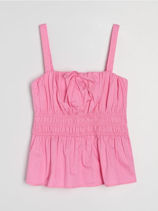Sinsay Pamučni top s naboraima | shoptok.hr