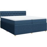 vidaXL Krevet s oprugama i madracem plavi 200 x 200 cm od tkanine | shoptok.hr