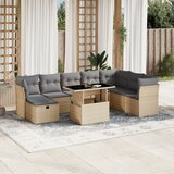  9-dijelni set vrtnih sofa s jastucima bež od poliratana Cijene