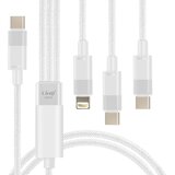 LINQ Kabel USB-C z Lightning + 2 USB-C 60W Fast Charge 1,2 m dolg, Bela, (5000220205) | Shoptok.si