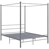  Posteljni okvir z ogrodjem za baldahin siv kovinski 160x200 cm, (20645133) | Shoptok.si