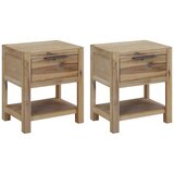 The Living Store Nočna omarica s predali 2 kosa 40x30x48 cm trdna akacija - Nočna Omarica, (21432521) Cene