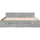 vidaXL Posteljni okvir s predali betonsko siv 120x200cm inženirski les | Shoptok.si