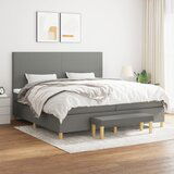 Maison Chic Box spring postelja - Vzmetna postelja z vzmetnico temno siva 200x200 cm blago SL19492, (21893592) | Shoptok.si