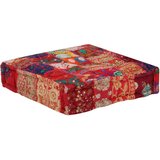  Tabure s patchworkom četvrtasti pamučni 50 x 50 x 12 cm crveni | shoptok.hr