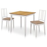 The Living Store Jedilna garnitura 3-delna mediapan bela - Jedilna Garnitura, (21476794) | Shoptok.si