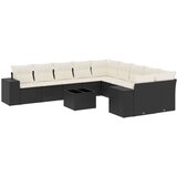  11-dijelni set vrtnih sofa od poliratana s jastucima crni | shoptok.hr