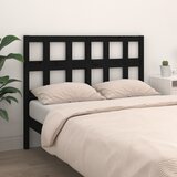  Uzglavlje za krevet crni 145,5 x 4 x 100 cm od masivne borovine | shoptok.hr