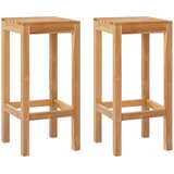 Barska stolica 2 pcs Prirodna 35 x 35 x 75 cm Čvrsto teak drvo | shoptok.hr