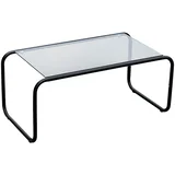Črna klubska mizica s stekleno mizno ploščo 40x80 cm Ventana –