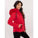 Fashionhunters Red transitional jacket with detachable hood | shoptok.hr