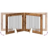  Vrata za pse s postoljem 4 pcs Staro drvo 100 x 80 cm | Eponuda.ba
