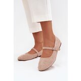 Boto Embellished Women's Ballerinas With Strap Pink Olivisse | Shoptok.si