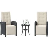  3-dijelni bistro set s jastucima crni od poliratana | shoptok.hr