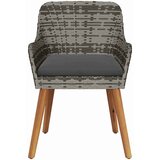  Vrtna stolica s jastukom 2 pcs Siva 62,5 x 55 x 82 cm poliratan | shoptok.hr