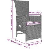 vidaXL 9-dijelni vrtni blagovaonski set sivi od poliratana | shoptok.hr