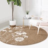 Mila Home Svjetlo smeđi periv/pogodan za robotski usisavač okrugli tepih ø 100 cm Comfort – | shoptok.hr