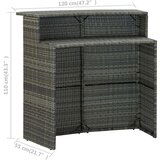 Poli vrtni barski stol sivi 120 x 55 x 110 cm od poliratana Cijene