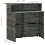 vrtni barski stol sivi 120 x 55 x 110 cm od poliratana
