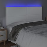  LED uzglavlje bijelo 200x5x118/128 cm od umjetne kože | shoptok.hr