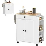 Kuhinjski otok, iverka in MDF – 82D x 38Š x 86,5V cm – Bela, (5000242731)