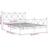  Metalni okvir kreveta uzglavlje i podnožje crni 140x200 cm | shoptok.hr