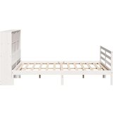 vidaXL Krevet s regalom z knjige bez madraca bijeli 200x200cm borovina | shoptok.hr