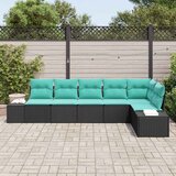  Sjedeća garnitura za vrt 6 kom. Crna poliratan 184 x 62 x 85 cm | Shoptok.si