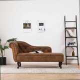vidaXL počivalnik iz umetnega semiš usnja rjav | Shoptok.si