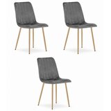 Lava stolica - tamno sivi baršun / noge u boji drveta x 3 | shoptok.hr