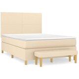 vidaXL Krevet s oprugama i madracem krem 140 x 190 cm od tkanine | shoptok.hr