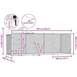 Vanjski kavez za pse s krovom srebrni 6x2x2,5 m pocinčani čelik | shoptok.hr
