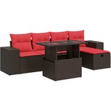 vidaXL Vrtna sedežna garnitura z blazinami 6-delna črn ratan/akacija, (22016366) | Shoptok.si