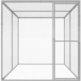 vidaXL Mačja kletka 3x1,5x1,5 m pocinkano jeklo - - Srebrna - 44.75 - 3 x 1.5 x 1.5 m - 2025- | Shoptok.si