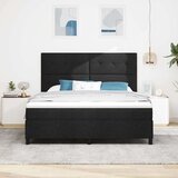  s opruga kutije s uzglavljem Crna 180 x 200 cm tkanina | shoptok.hr
