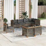 vidaXL 8-dijelni set vrtnih sofa od poliratana s jastucima sivi | shoptok.hr