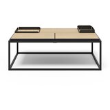 TemaHome Crni/u prirodnoj boji stolić za kavu s pločom stola u dekoru hrasta 75x120 cm Douro – Cijene