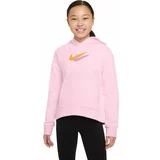 Nike NSW FLC HOODIE SSNL PRNT Majica za djevojčice, ružičasta, veličina
