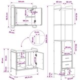  Set ormarića za kupaonicu 3 kom. Hrast sonoma - Hrast sonoma Ormar s umivaonikom (1 vrata i 1 polica) + viseći ormar | shoptok.hr
