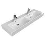 Turkuaz cerastyle pinto white umivaonik (lavabo) 150,5x46,5x13 konzolni i nadgradni sa 2 rupe za bateriju, 2 preliva i 2 korita dupli 80900U | Eponuda.com