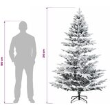  Umjetno božićno drvce s nogom 210 cm PE i PVC Zelena i bijela - Zelena i bijela 210 cm bez LED svjetala | shoptok.hr