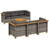  The Living Store Vrtna sedežna garnitura 7-delna z blazinami siv poli ratan - Vrtna Sedežna Garniture, (21455462) | Shoptok.si
