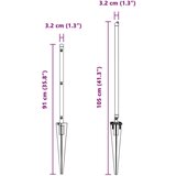  Stebri za ograjo s konico 26 kosov Ø32 mm 60 cm Galvanizirana jeklena | Shoptok.si