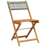  3-dijelni bistro set od poliratana i masivnog drva sivi | shoptok.hr
