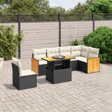vidaXL 7-dijelni set vrtnih sofa od poliratana s jastucima crni | shoptok.hr